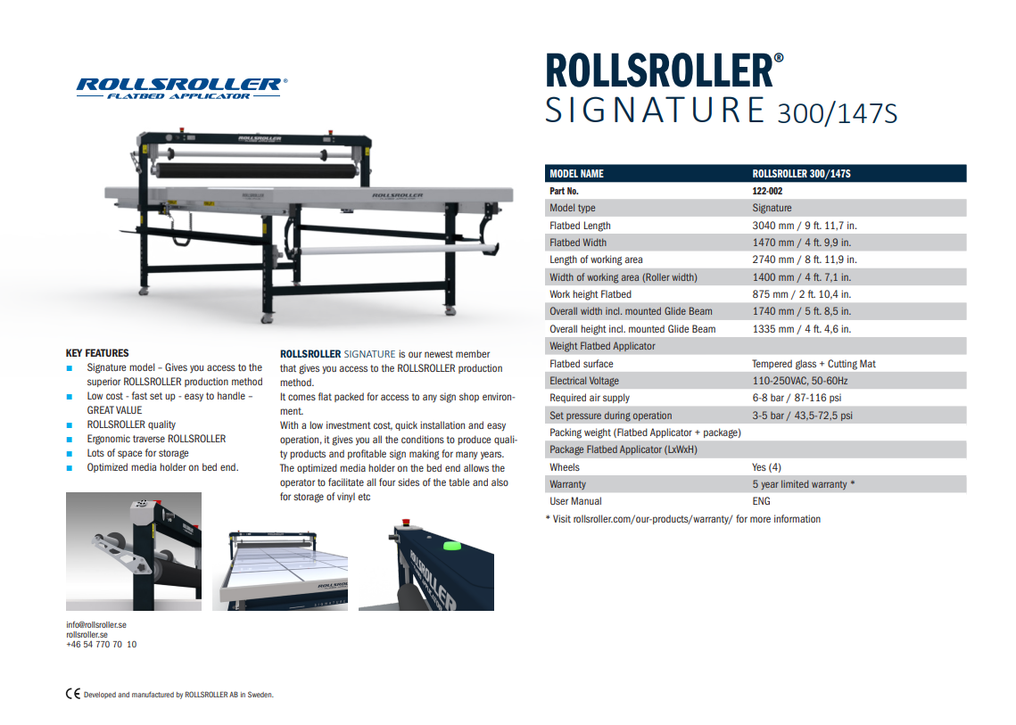 Rollsroller 300/147 Signature in NEW Condition – Rollsroller Inc.